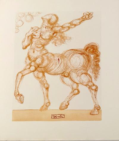 Salvador DALI - La Divine Comédie - Enfer 25 - Le Centaure, 1963 - Gravure originale 2