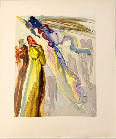Salvador DALI - La Divine Comédie - Paradis 16 - Apparition de l’ancêtre, 1963 - Gravure originale 2