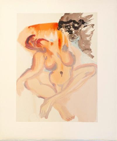 Salvador DALI - La Divine Comédie - Purgatoire 03 - Les Indolents, 1963 - Gravure originale 2