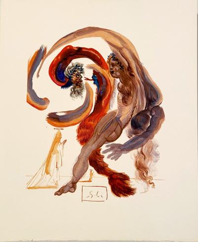 Salvador DALI - La Divine Comédie - Purgatoire 18 - Accidia, 1963 - Gravure originale 2
