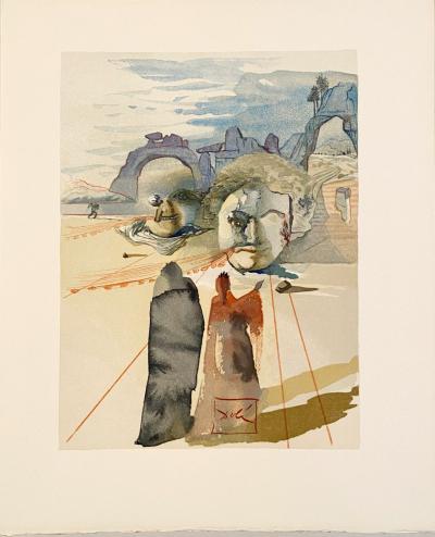 Salvador DALI - La Divine Comédie - Purgatoire 20 - Avarice et prodigalité, 1963 - Gravure originale 2