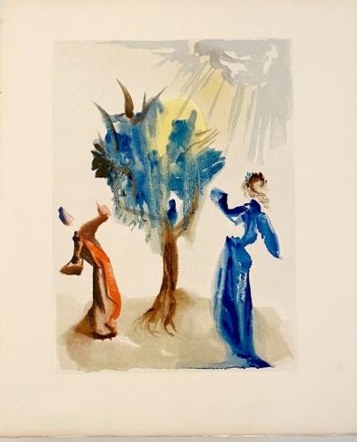 Salvador DALI - La Divine Comédie - Purgatoire 24 - L’arbre du châtiment, 1963 - Gravure originale