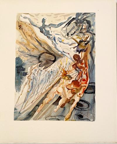 Salvador DALI - The Divine Comedy - Purgatory 26 - Meeting of two herds, 1963 - Original engraving 2