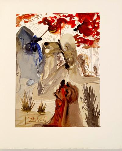 Salvador DALI - The Divine Comedy - Purgatory 28 - The divine forest, 1963 - Original engraving 2