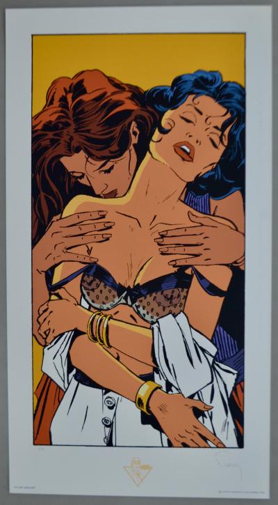 Philippe Franck - Largo : Baiser entre femmes - Sérigraphie signée 2