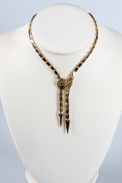 Collier en or jaune 18 carats style serpent 2