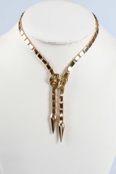 Collier en or jaune 18 carats style serpent 2
