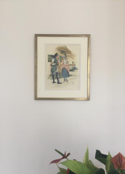 René GIFFEY - Scène de genre,vers 1920 - Gouache et aquarelle signée 2