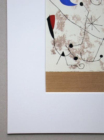 Joan MIRO (d’après) - Personnage dans la nuit, 1957 - Pochoir en couleurs signé 2