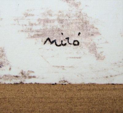 Joan MIRO (d’après) - Personnage dans la nuit, 1957 - Pochoir en couleurs signé 2