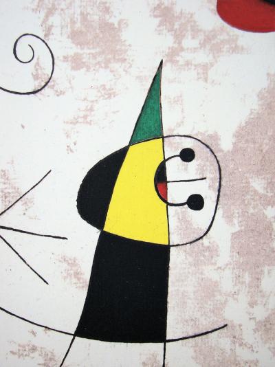 Joan MIRO (d’après) - Personnage dans la nuit, 1957 - Pochoir en couleurs signé 2