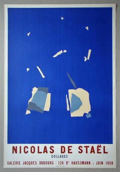 Nicolas de STAËL (d’après) - Collages, 1958 - Plaque originale d’exposition 2