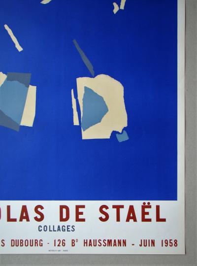 Nicolas de STAËL (d’après) - Collages, 1958 - Plaque originale d’exposition 2
