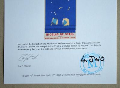 Nicolas de STAËL (d’après) - Collages, 1958 - Plaque originale d’exposition 2