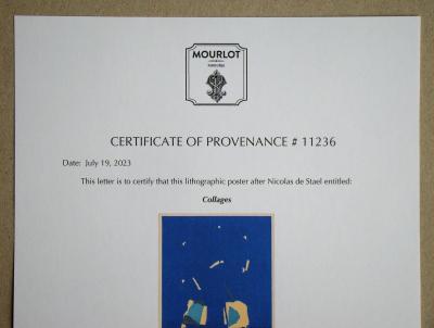 Nicolas de STAËL (d’après) - Collages, 1958 - Plaque originale d’exposition 2