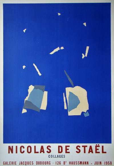 Nicolas de STAËL (d’après) - Collages, 1958 - Plaque originale d’exposition 2