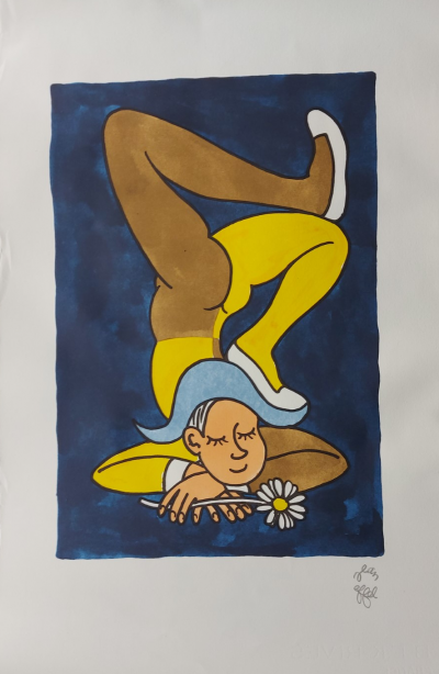 Jean EFFEL  Le pacifiste  Lithographie originale en couleurs signée au crayon 2