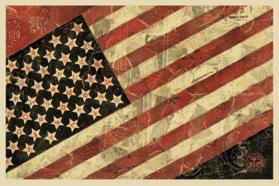 Shepard FAIREY (Obey) - Drapeau, 2011 - sérigraphie signée à la main 2