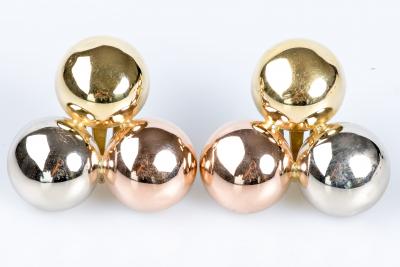 Boucles d’oreilles 3 ors (jaune, rose et blanc) 18 carats de la maison italienne ARTLINEA 2