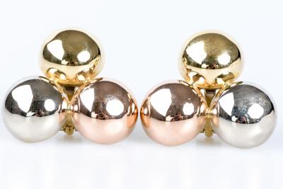 Boucles d’oreilles 3 ors (jaune, rose et blanc) 18 carats de la maison italienne ARTLINEA 2