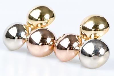 Boucles d’oreilles 3 ors (jaune, rose et blanc) 18 carats de la maison italienne ARTLINEA 2