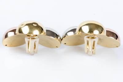 Boucles d’oreilles 3 ors (jaune, rose et blanc) 18 carats de la maison italienne ARTLINEA 2