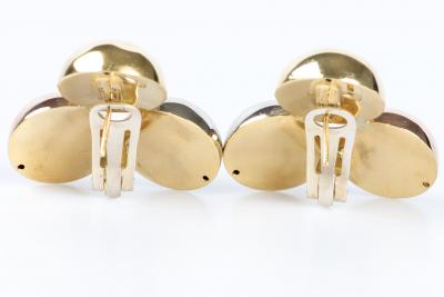 Boucles d’oreilles 3 ors (jaune, rose et blanc) 18 carats de la maison italienne ARTLINEA 2