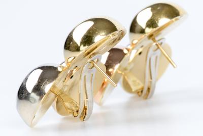 Boucles d’oreilles 3 ors (jaune, rose et blanc) 18 carats de la maison italienne ARTLINEA 2