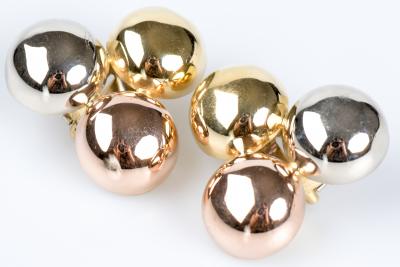 Boucles d’oreilles 3 ors (jaune, rose et blanc) 18 carats de la maison italienne ARTLINEA 2