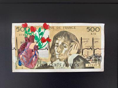 Cisco - Artistic Heart, 2024 - Acrylique sur billet 2