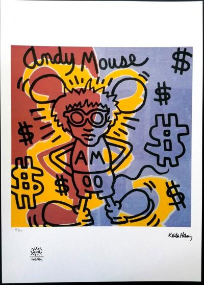 Keith HARING (después) - Andy Mouse - Serigrafía Edicion Limitada firmada de 150 2