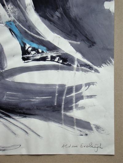 Aldous EVELEIGH - Nu au chat, 2019 - Dessin d’art original signé 2