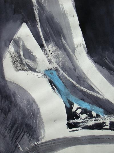 Aldous EVELEIGH - Nu au chat, 2019 - Dessin d’art original signé 2