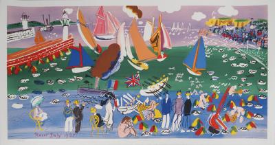 Raoul Dufy : Normandie : Bord de mer et voiliers à Saint Adresse - Lithographie signée 2