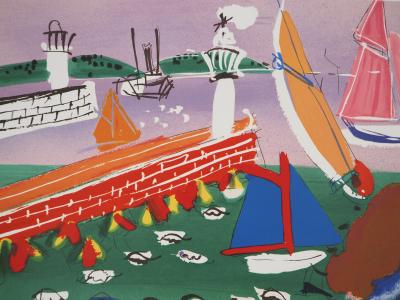 Raoul Dufy : Normandie : Bord de mer et voiliers à Saint Adresse - Lithographie signée 2