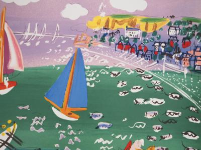 Raoul Dufy : Normandie : Bord de mer et voiliers à Saint Adresse - Lithographie signée 2