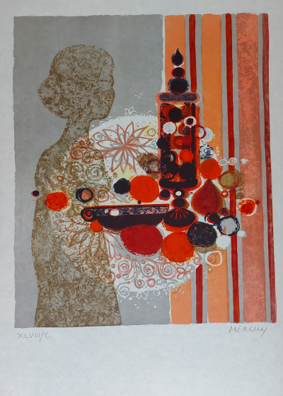 Frédéric MENGUY  - Intimité  (1973) - Lihographie originale en couleurs signée et justifiée en C exemplaires sur papier Japon 2
