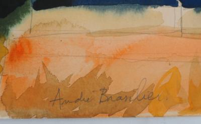 André Brasilier : Automne en Provence - Aquarelle originale signée 2