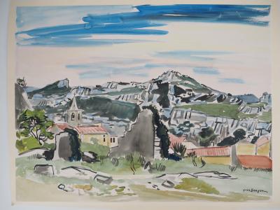 Yves BRAYER : Provence, Le Mas aux Cyprès - Aquarelle originale signée