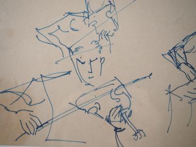 Jean Dufy- Orchestre : les violonistes - Dessin original, Signé 2