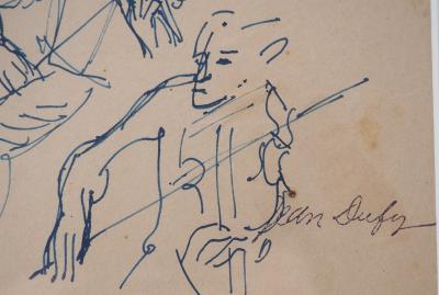 Jean Dufy- Orchestre : les violonistes - Dessin original, Signé 2