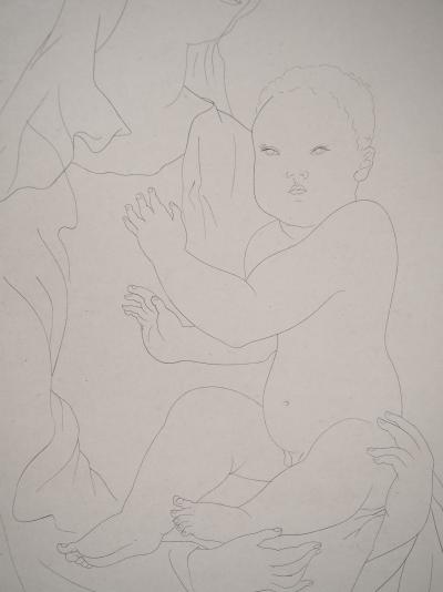 Tsuguharu Léonard Foujita : Vierge à l’enfant - Dessin original signé 2
