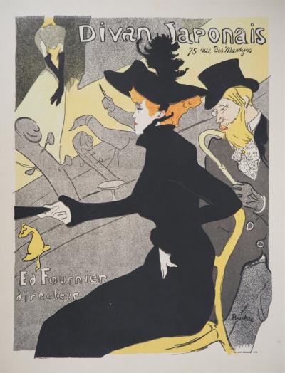 Henri de TOULOUSE LAUTREC - Der japanische Diwan, Lithographie signiert 1895 2