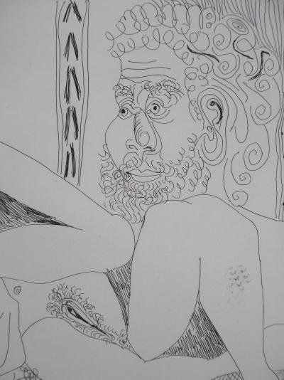 Pablo Picasso - Femmes aux fleurs, Homme Barbu et Degas - Gravure originale signée 2