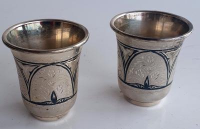 Timbales à liqueur russes XXe - en argent avec poinçons 2