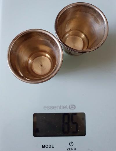 Timbales à liqueur russes XXe - en argent avec poinçons 2