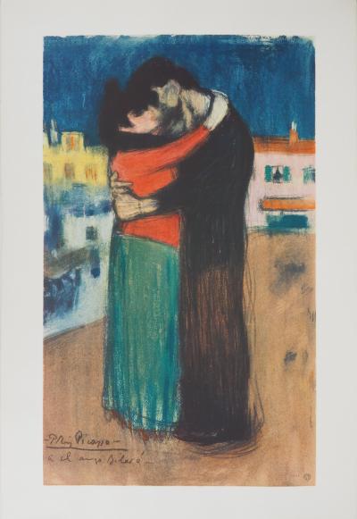 Pablo Picasso : Hommage à Toulouse-Lautrec, Couple amoureux - Lithographie signée 2