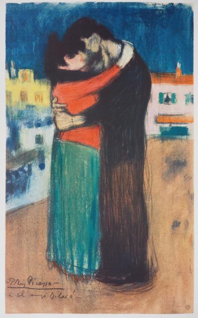 Pablo Picasso : Hommage à Toulouse-Lautrec, Couple amoureux - Lithographie signée 2