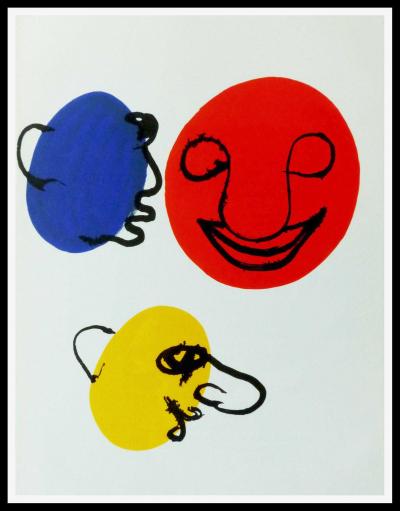 Alexander CALDER - 3 visages, 1976 - Lithographie originale 2