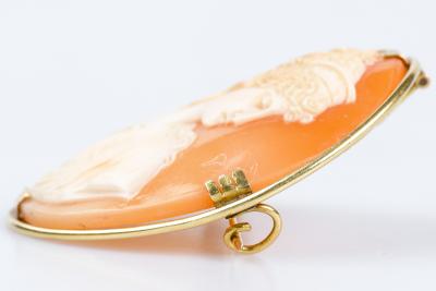 Pendentif Ancien En Or Jaune 18 Carats Avec Camée - Bijou Vintage - Occasion
